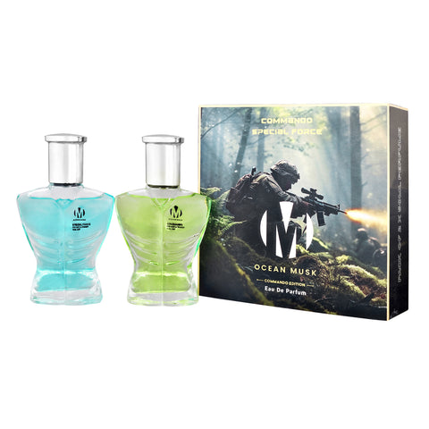 Ocean Musk Commando & Special Force, Eau De Parfum Unisex Perfume,  Premium Luxury Fragrance Scent, Pack of 2, 100 ml.